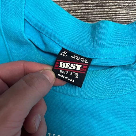 Vintage 1980's South Pacific Broadway Shirt Size XL Blue Fruit Loom Play Tee KC - Picture 4 of 4